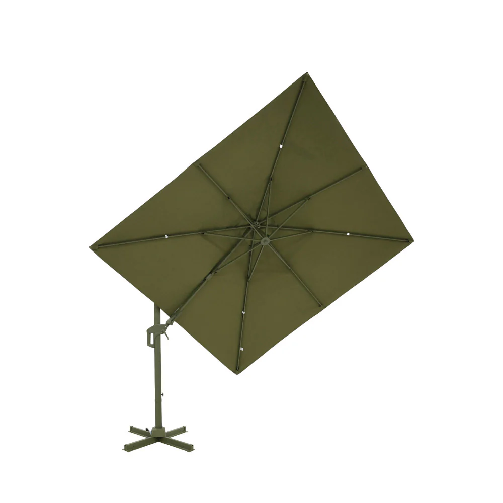 Veya - Parasol Carré Déporté - Aluminium - Vert olive - Image 5