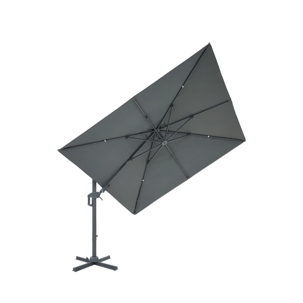 Veya - Parasol Carré Déporté - Aluminium - Gris foncé - Image 3