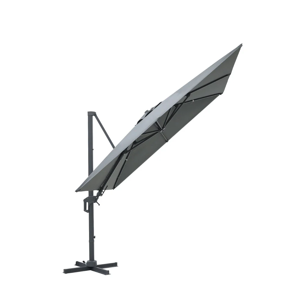Veya - Parasol Carré Déporté - Aluminium - Gris foncé - Image 4