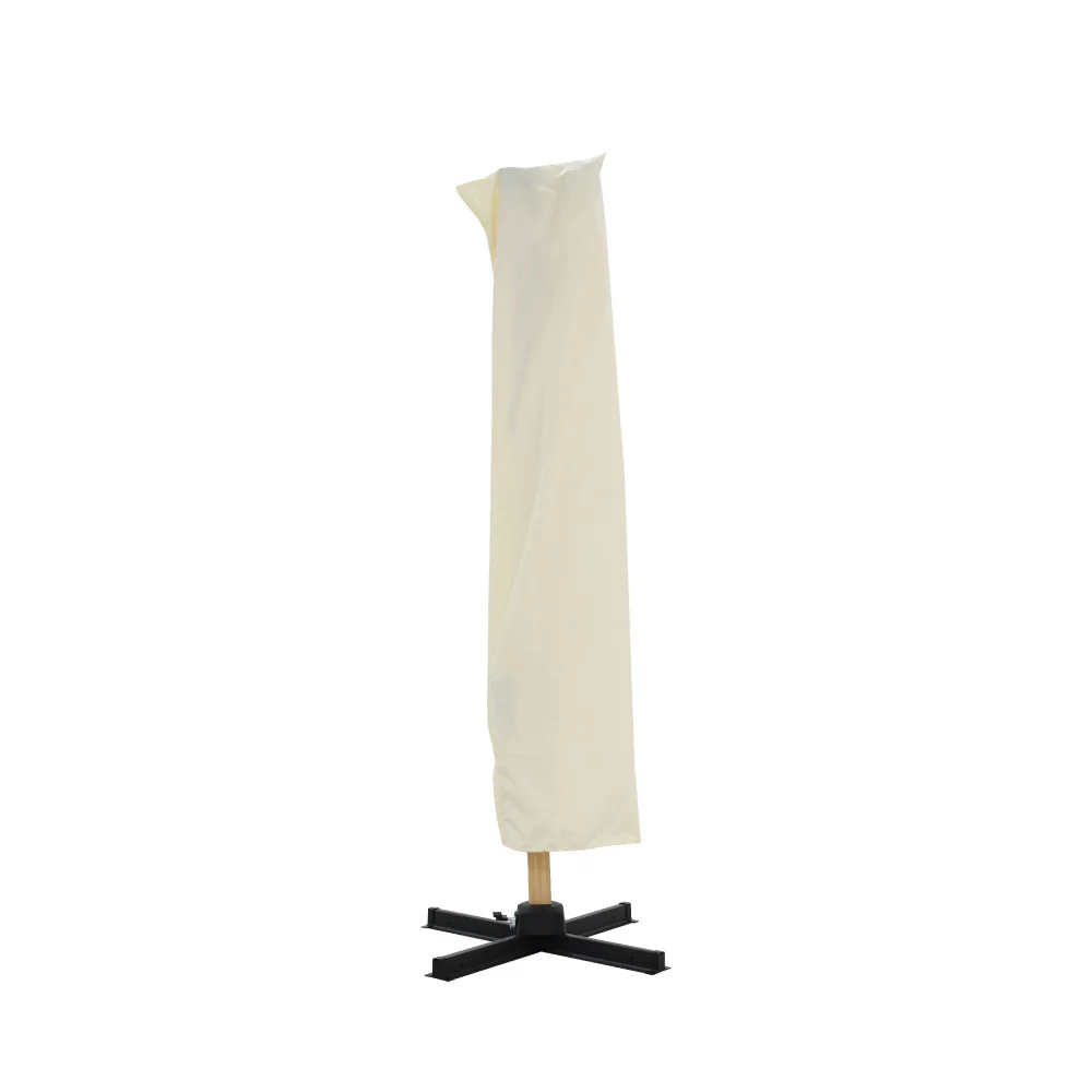 Veya - Parasol Carré Déporté - Aluminium & Effet Bois - Beige - Image 7