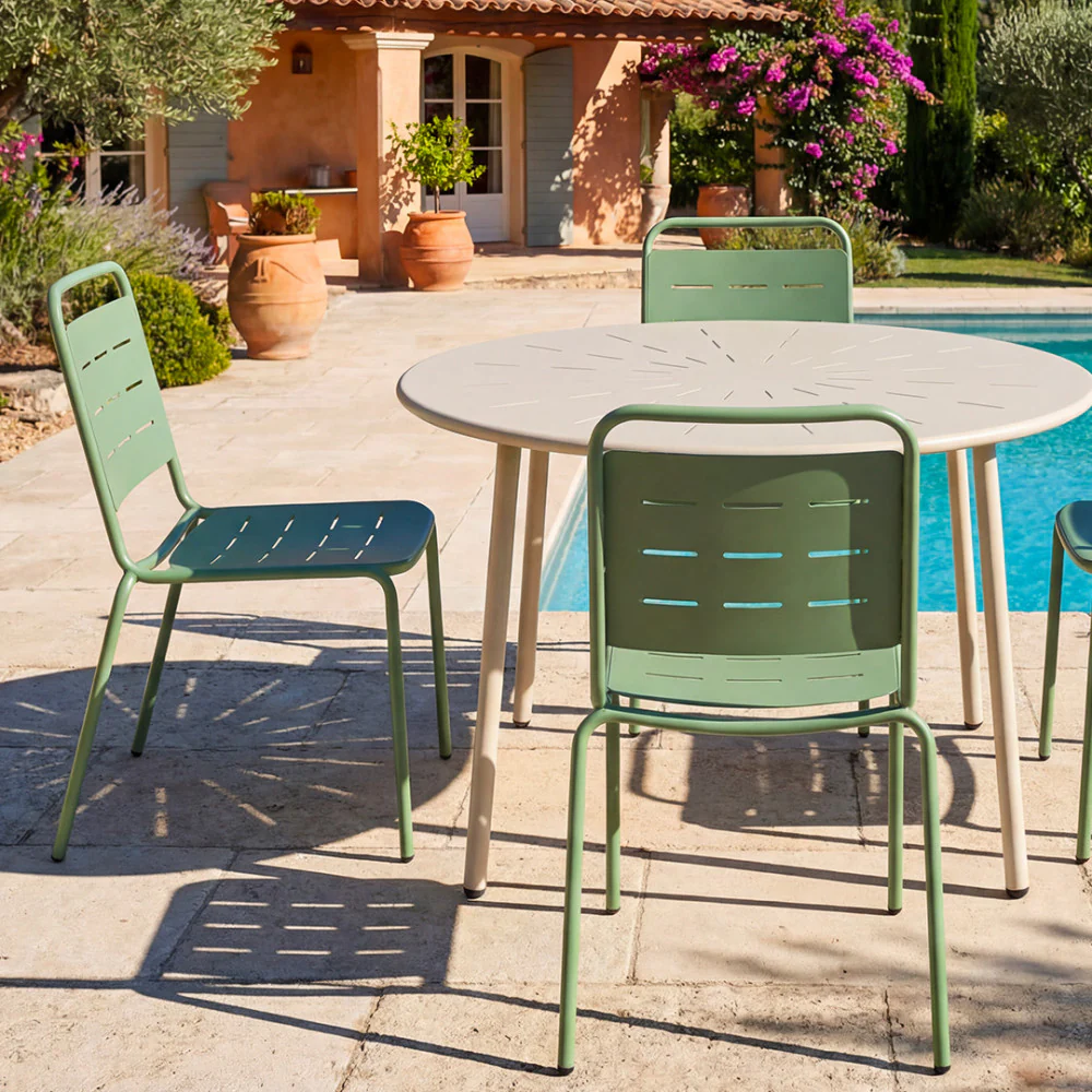 Aria - Lot De 4 Chaises De Jardin - Métal - Vert - Image 4