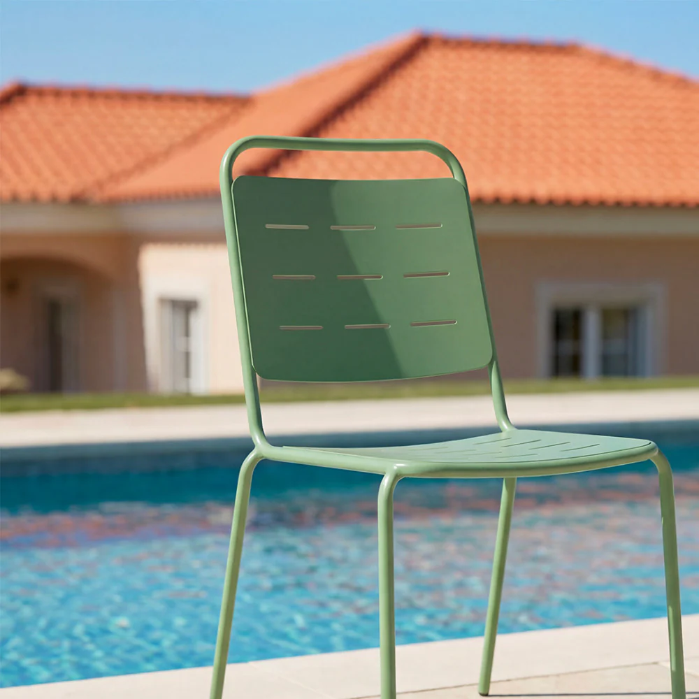 Aria - Lot De 4 Chaises De Jardin - Métal - Vert - Image 7