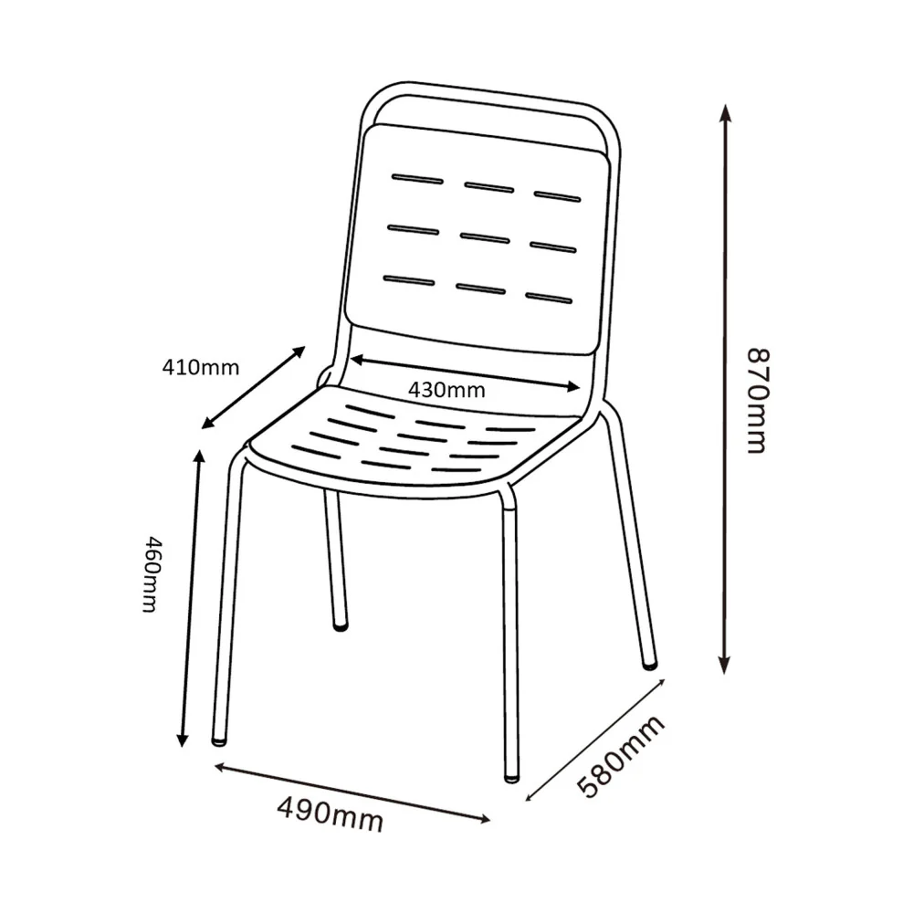 Aria - Lot De 4 Chaises De Jardin - Métal - Vert - Image 9
