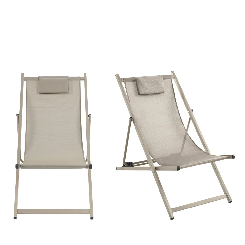 Brisa - Lot De 2 Chiliennes - Aluminium - Beige - Image 2