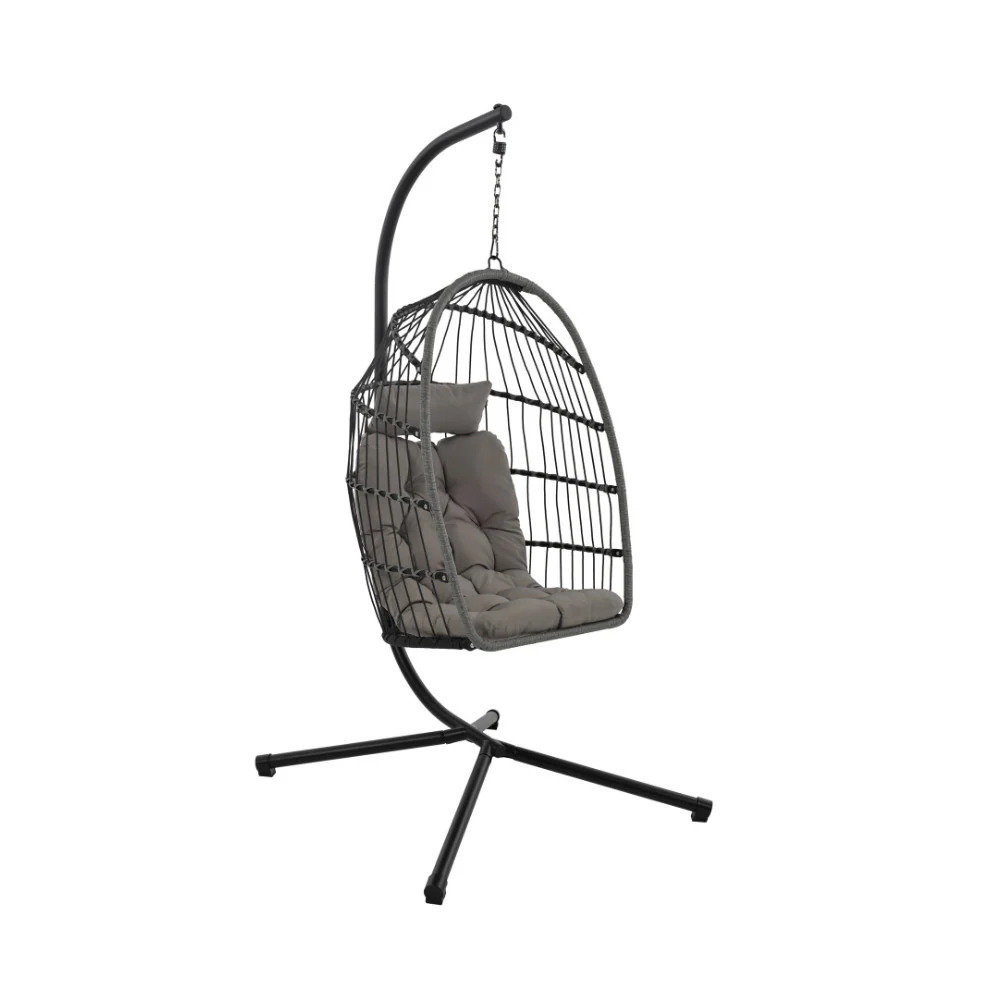 Sully - Fauteuil Œuf Suspendu De Jardin - Corde & Métal - Gris anthracite - Image 2