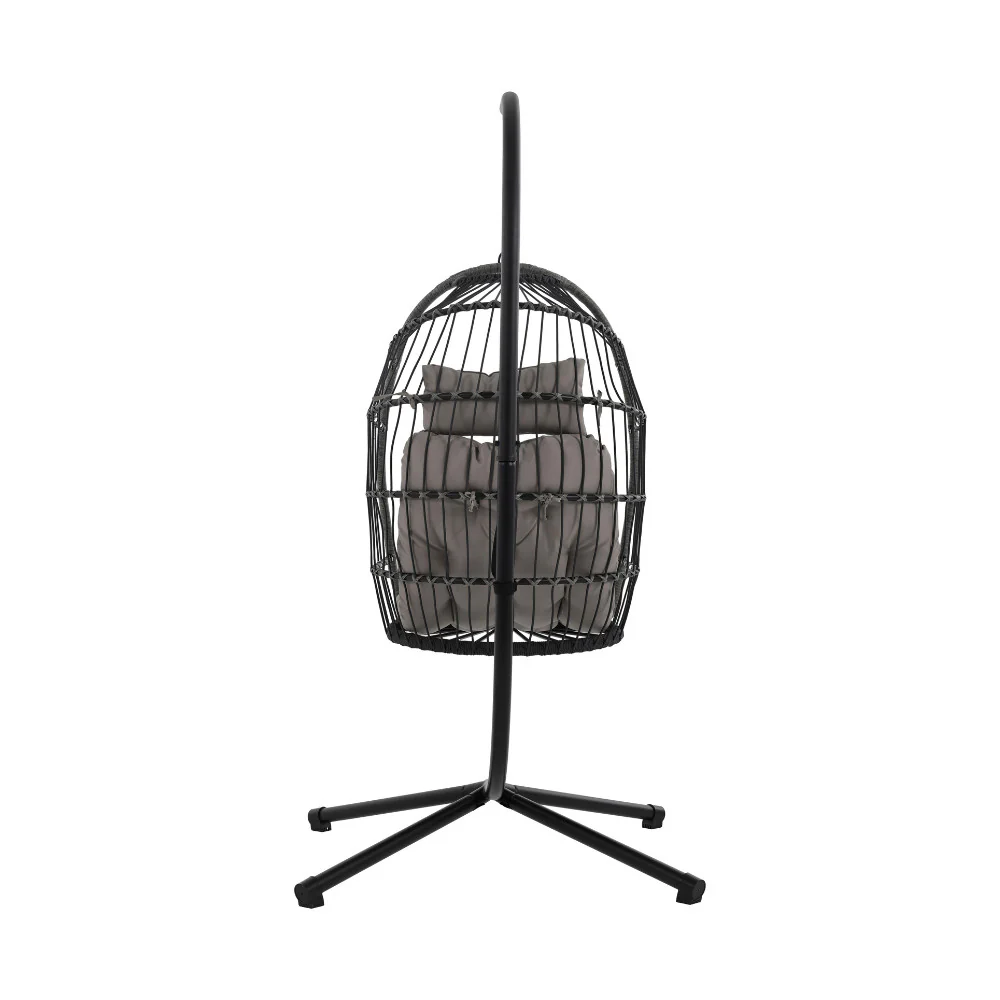Sully - Fauteuil Œuf Suspendu De Jardin - Corde & Métal - Gris anthracite - Image 5