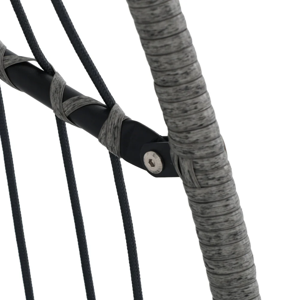 Sully - Fauteuil Œuf Suspendu De Jardin - Corde & Métal - Gris anthracite - Image 8
