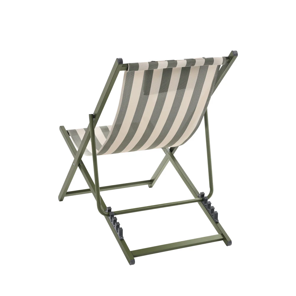Brisa - Lot De 2 Chiliennes À Rayures - Aluminium - Vert olive - Image 6
