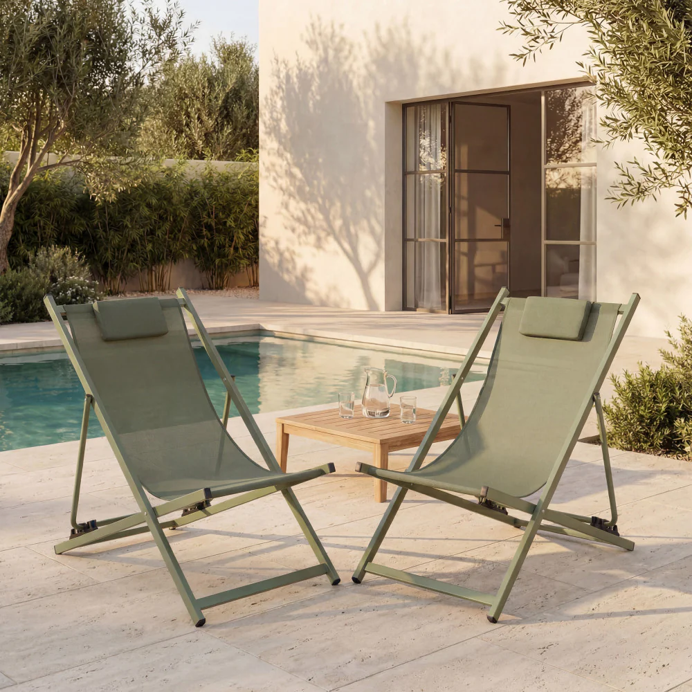 Brisa - Lot De 2 Chiliennes - Aluminium - Vert - Image 4