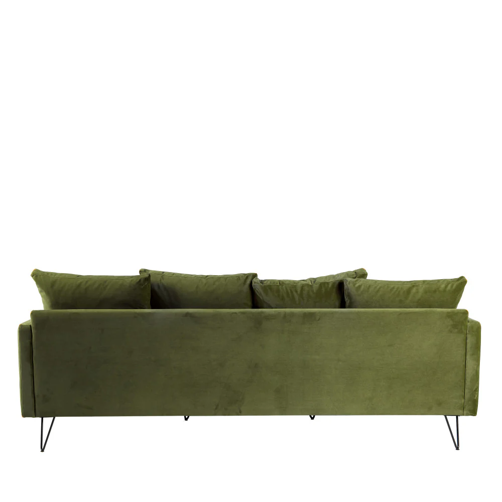 Villabon - Canapé 4 Places - Velours - Vert olive - Image 4