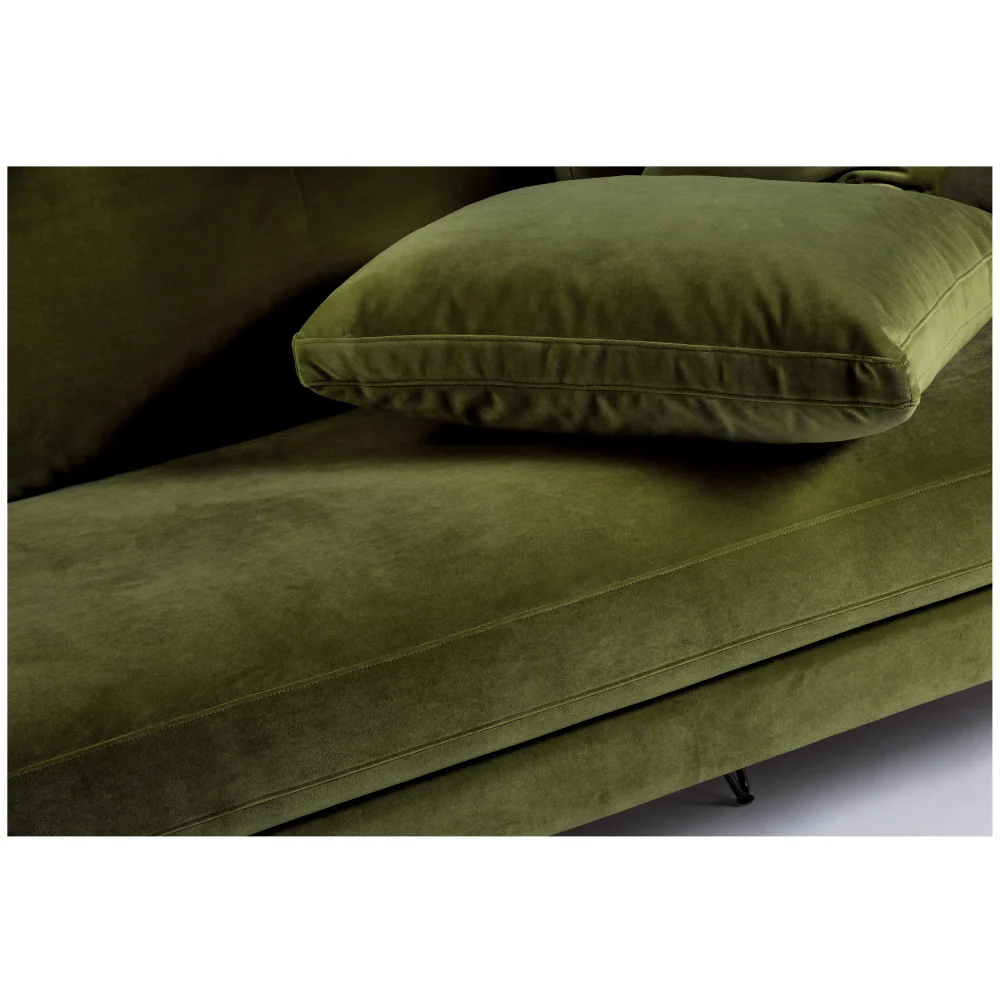 Villabon - Canapé 4 Places - Velours - Vert olive - Image 7