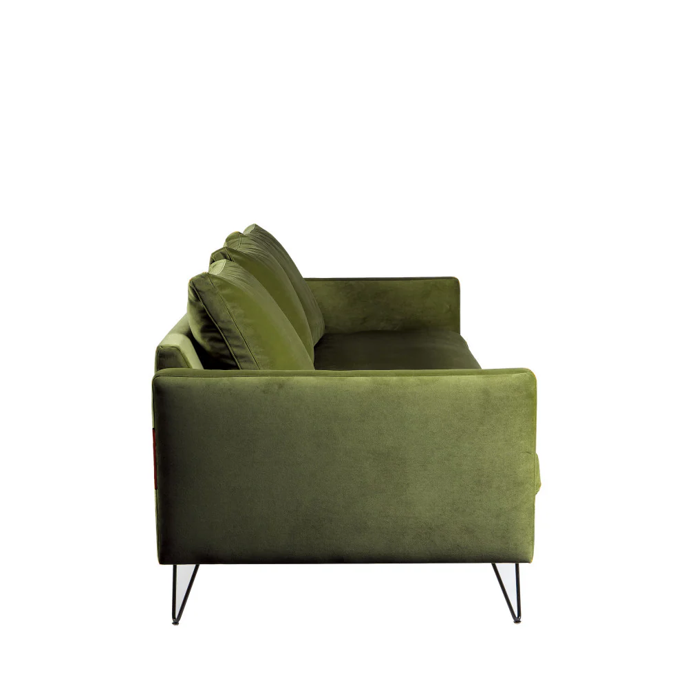 Villabon - Canapé 4 Places - Velours - Vert olive - Image 9
