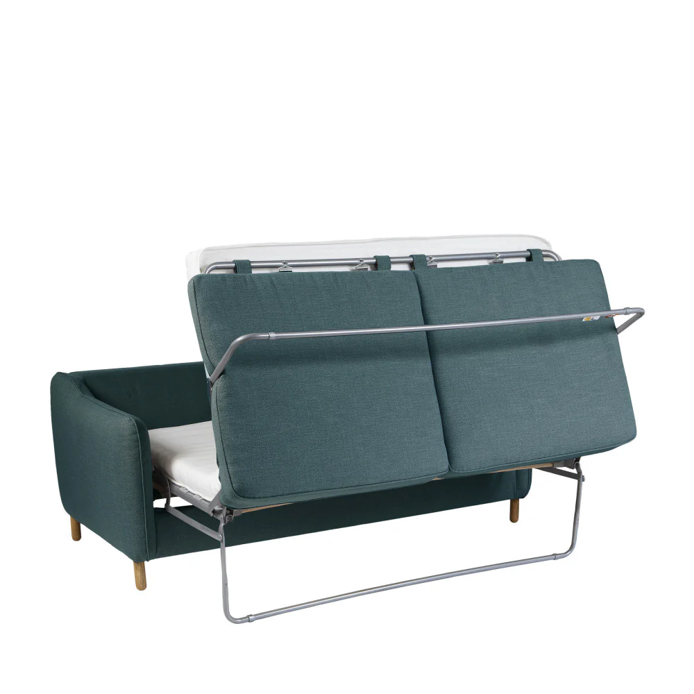 Vornay - Canapé Convertible Express 2 Places - Tissu - Bleu pétrole - Image 6