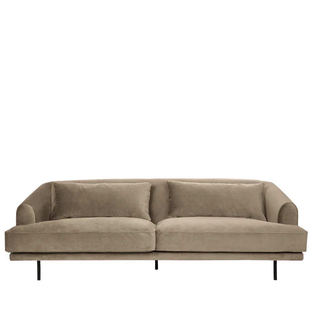 Winsen - Canapé 4 Places Pieds Droits - Velours - Beige - Image 2