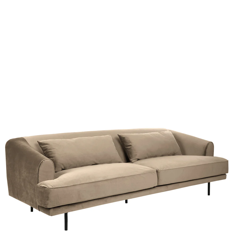 Winsen - Canapé 4 Places Pieds Droits - Velours - Beige - Image 3