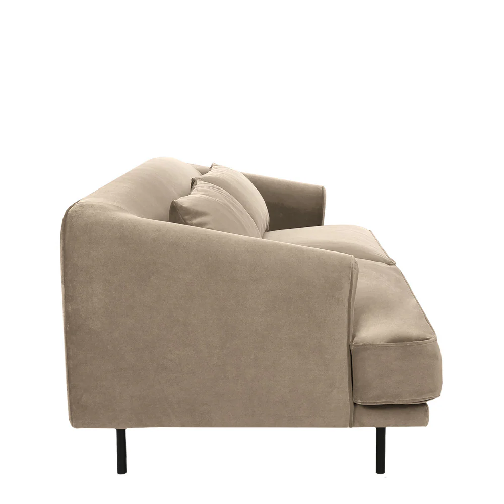 Winsen - Canapé 4 Places Pieds Droits - Velours - Beige - Image 6