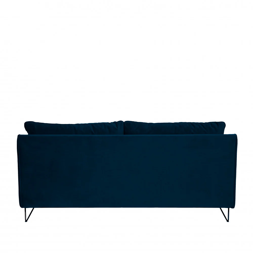 Lunery - Canapé 4 Places Convertible - Velours - Bleu nuit - Image 6