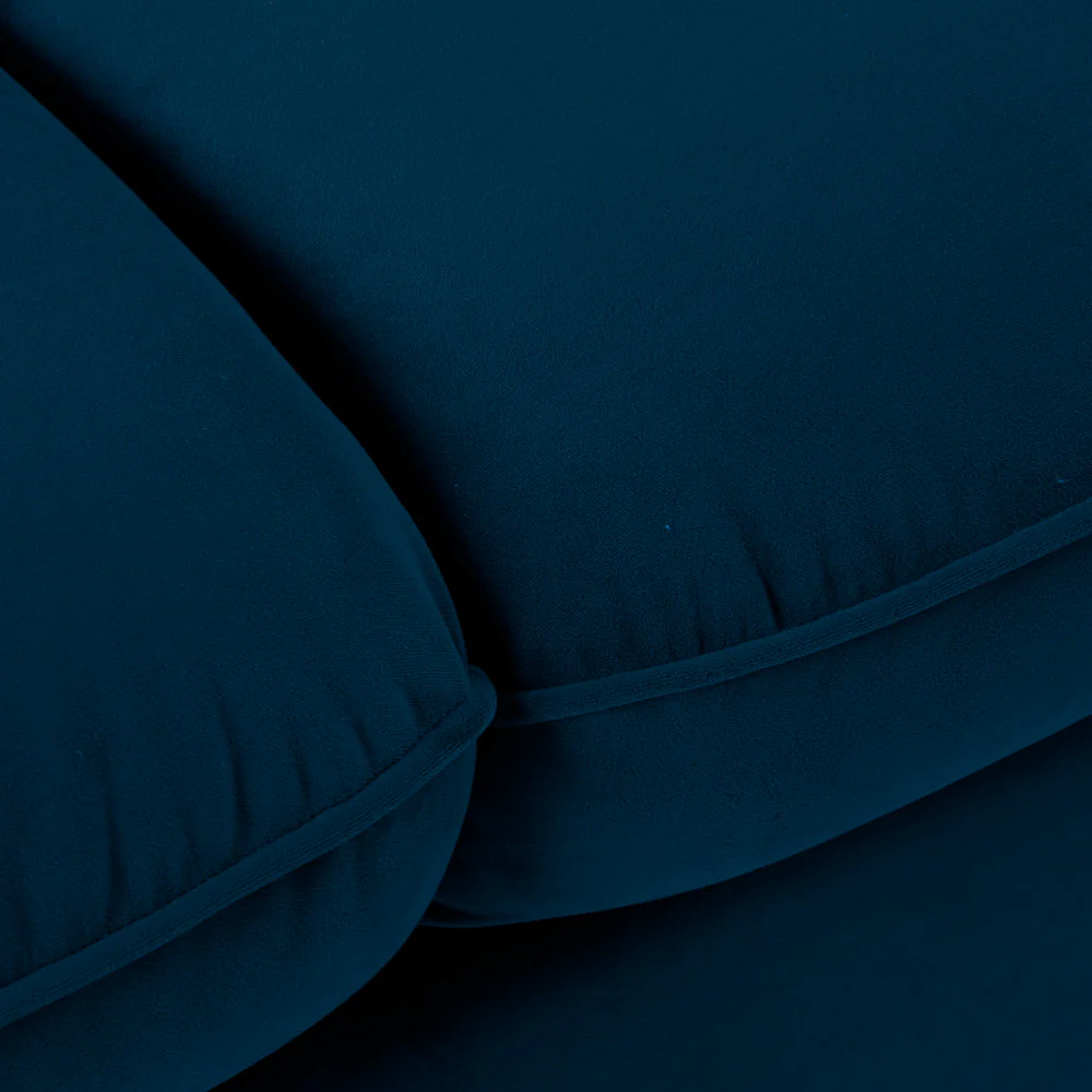 Lunery - Canapé 4 Places Convertible - Velours - Bleu nuit - Image 9