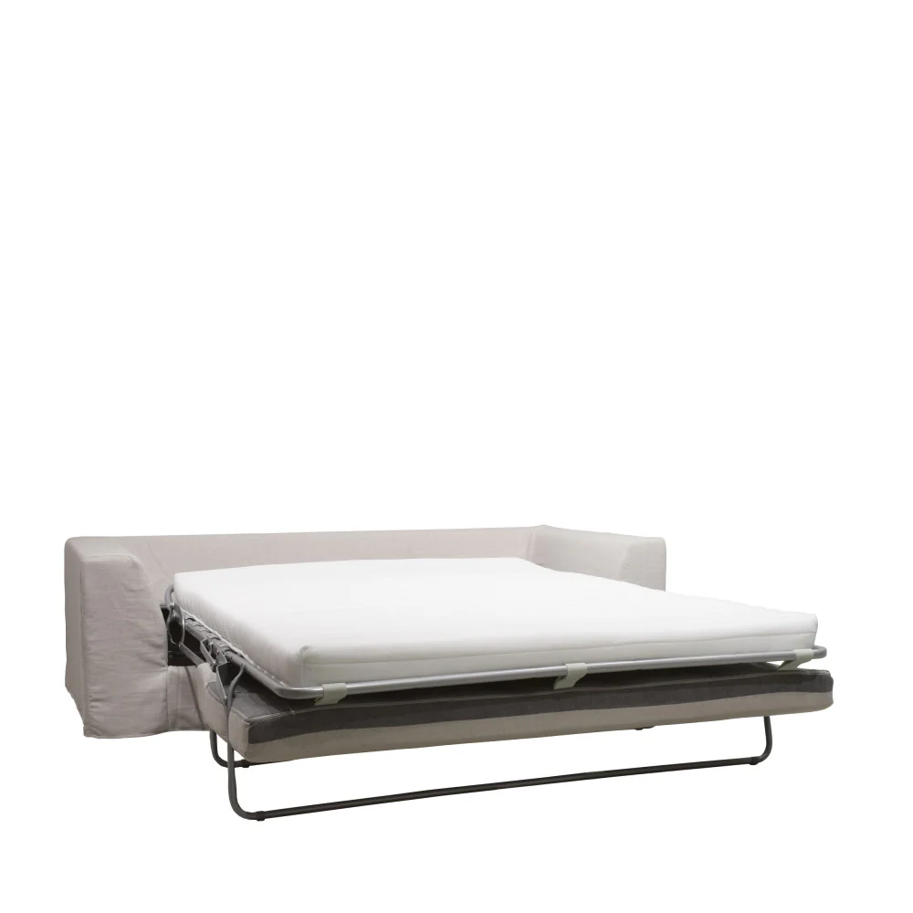 Amany - Canapé Convertible 3 Places Entièrement Déhoussable - Tissu - Naturel - Image 5
