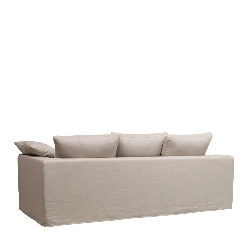 Amany - Canapé Convertible 3 Places Entièrement Déhoussable - Tissu - Naturel - Image 7