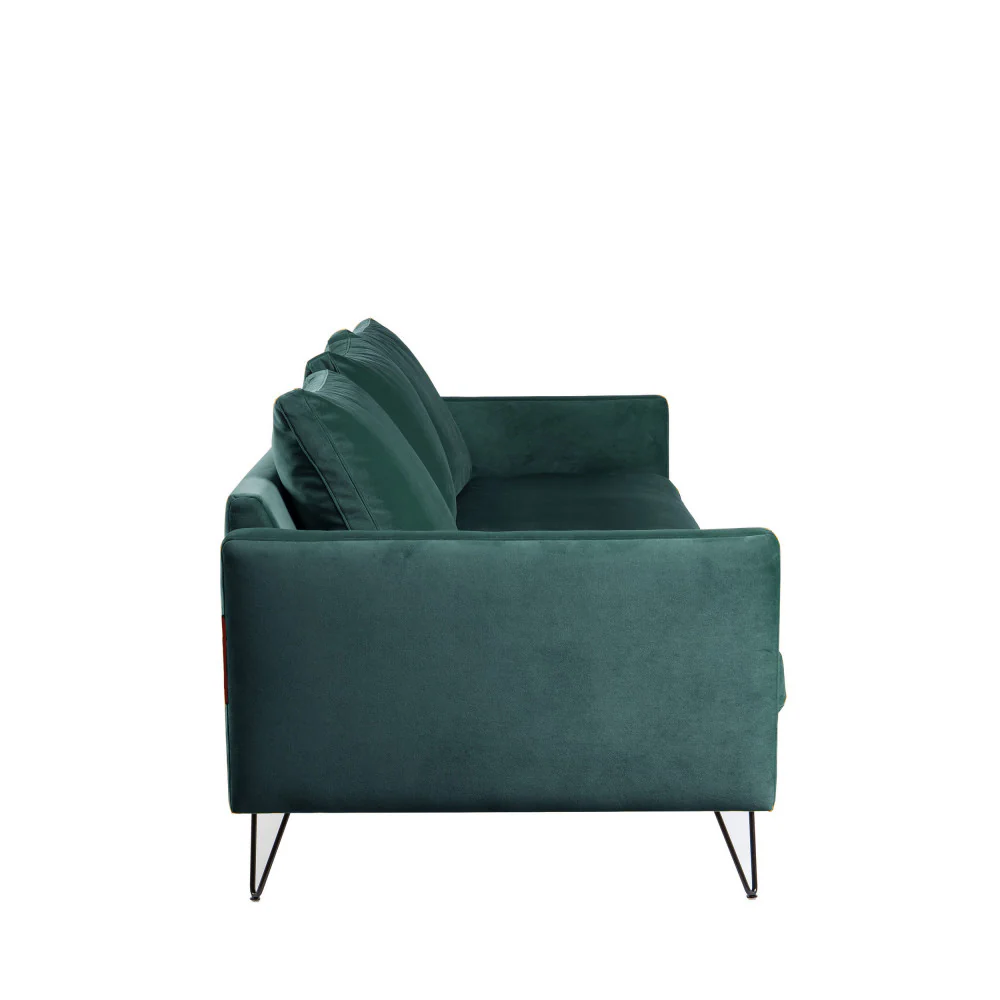 Villabon - Canapé Convertible 3 Places - Velours - Vert eucalyptus - Image 9
