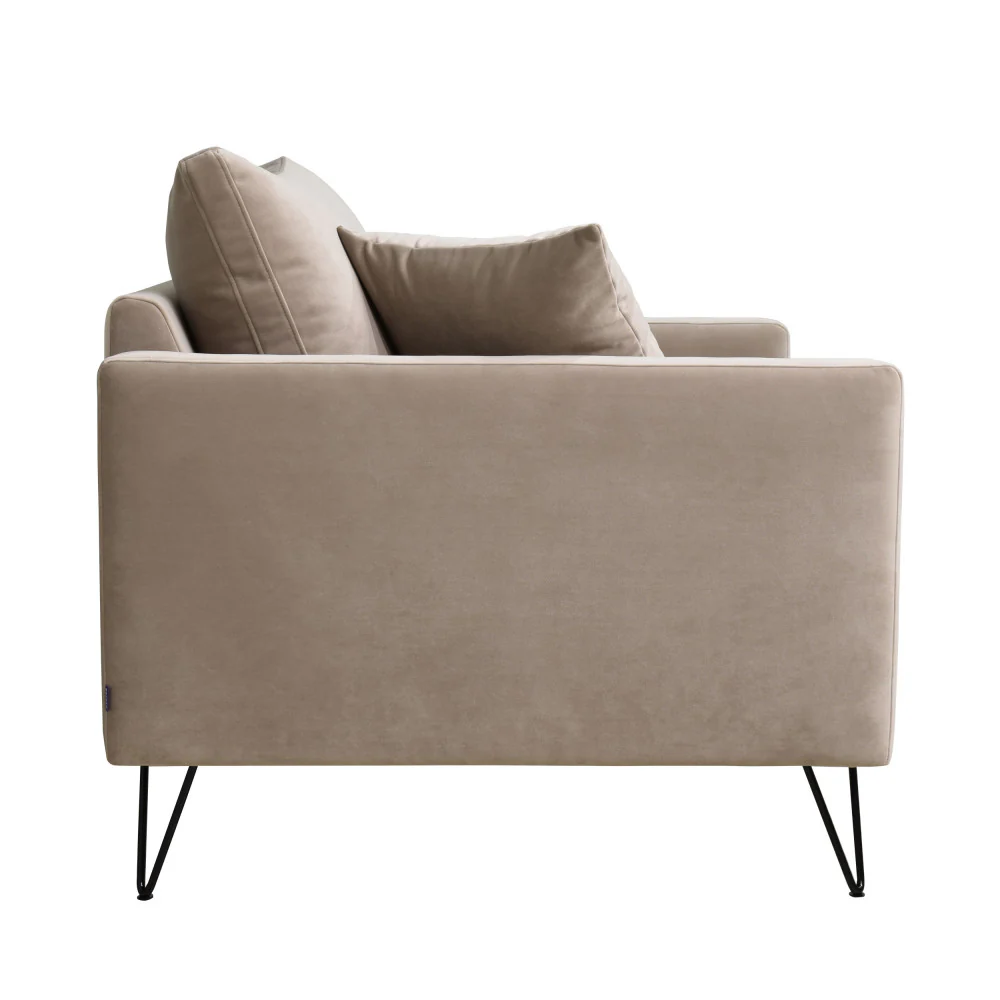 Villabon - Fauteuil XL - Velours - Beige - Image 5