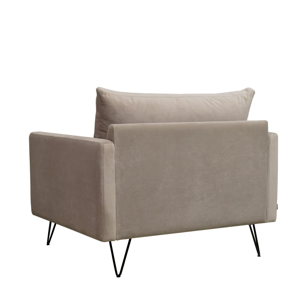 Villabon - Fauteuil XL - Velours - Beige - Image 6