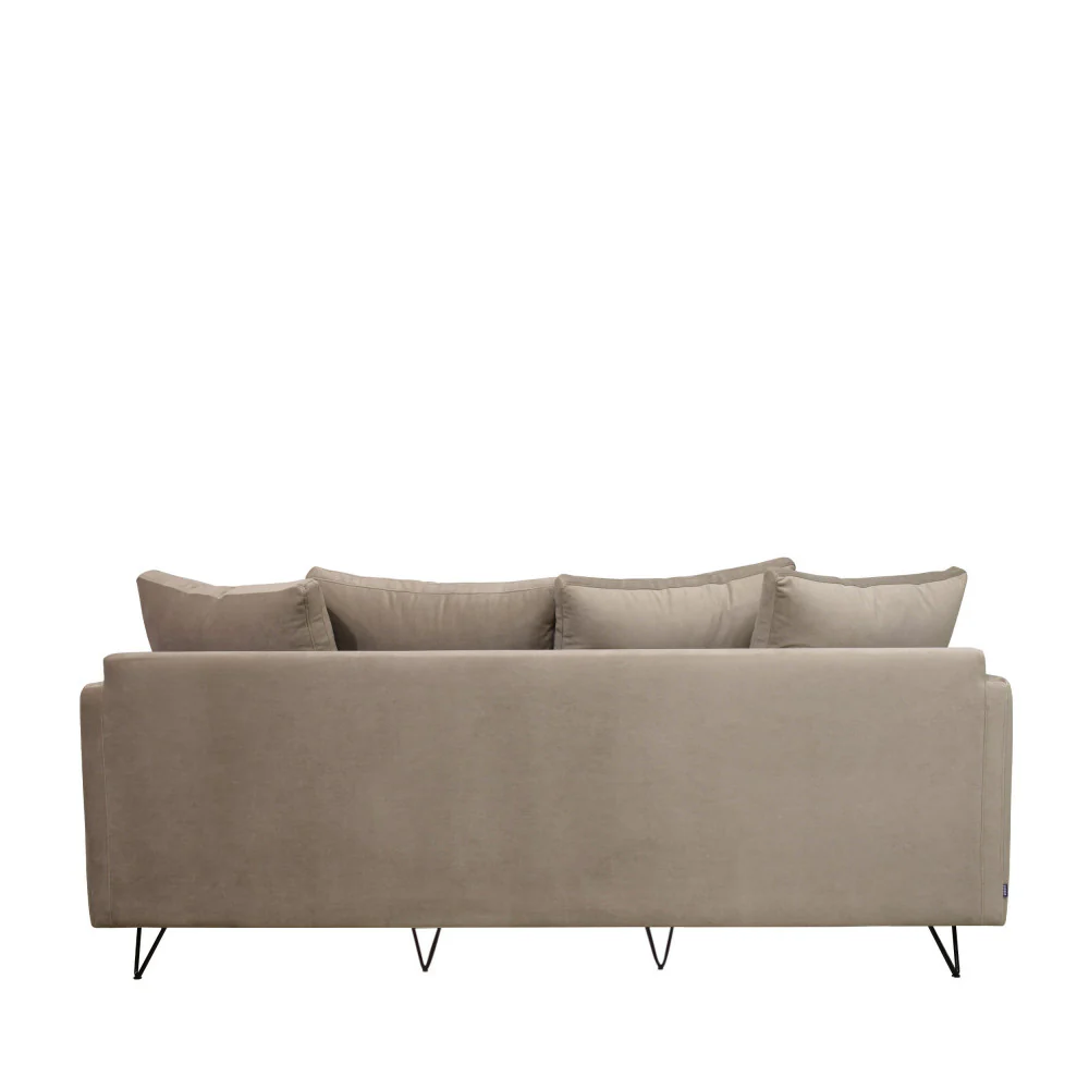 Villabon - Canapé 4 Places - Velours - Beige - Image 6
