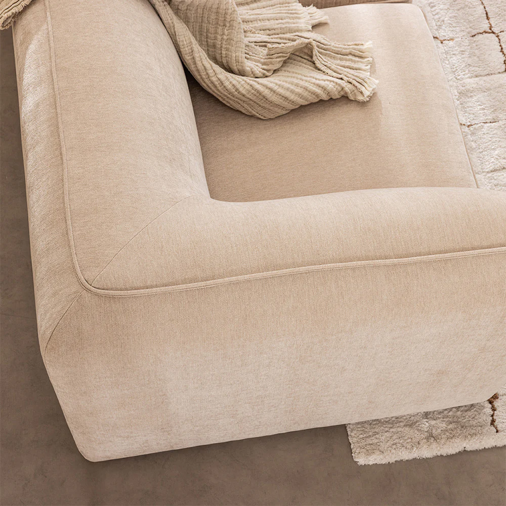 Noor - Chauffeuse Pour Canapé Modulable - Tissu - Beige - Image 7