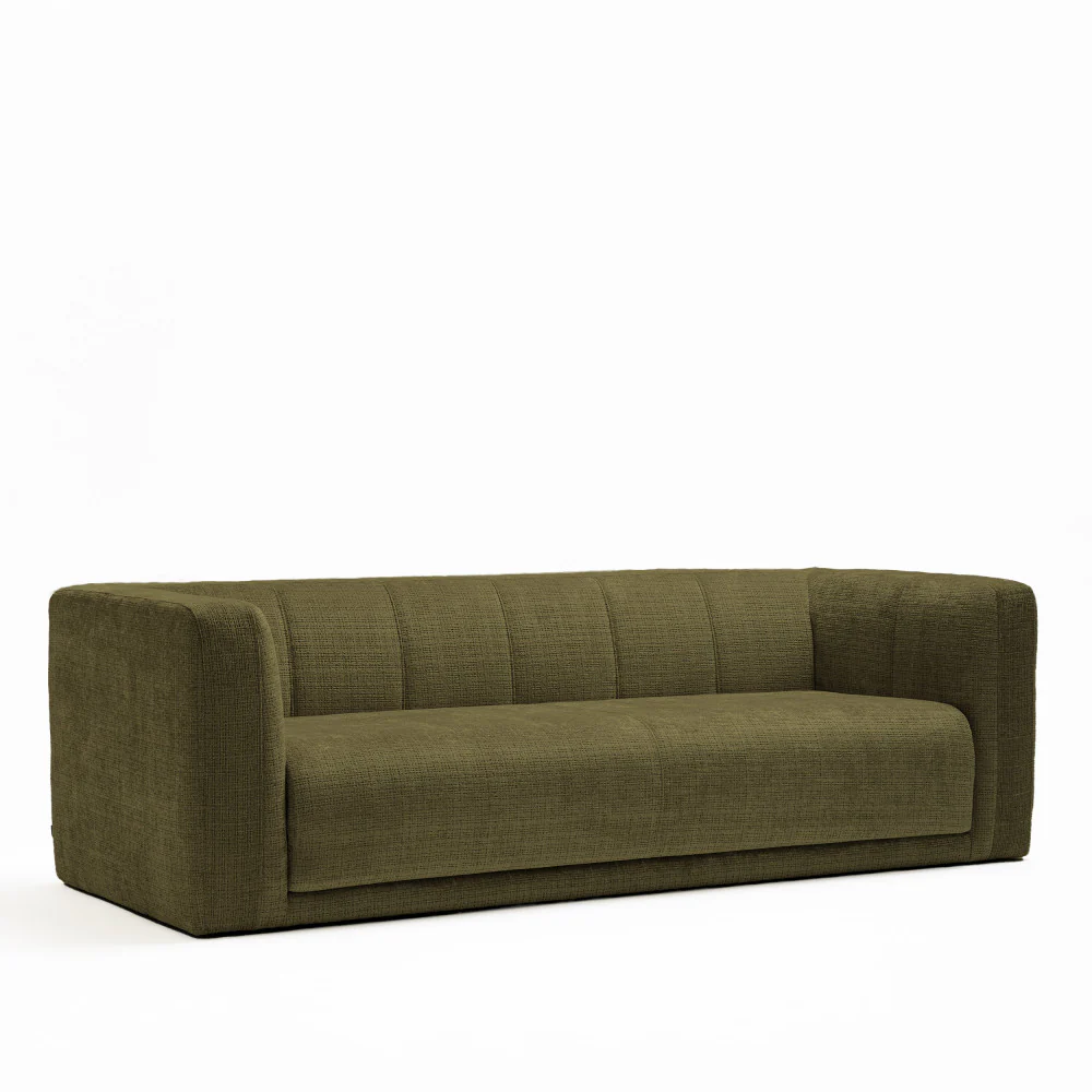 Danae - Canapé Convertible 4 Places - Tissu Chenille - Vert - Image 3