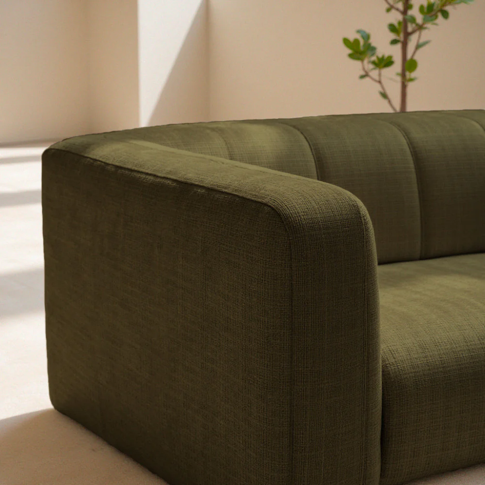Danae - Canapé Convertible 4 Places - Tissu Chenille - Vert - Image 5