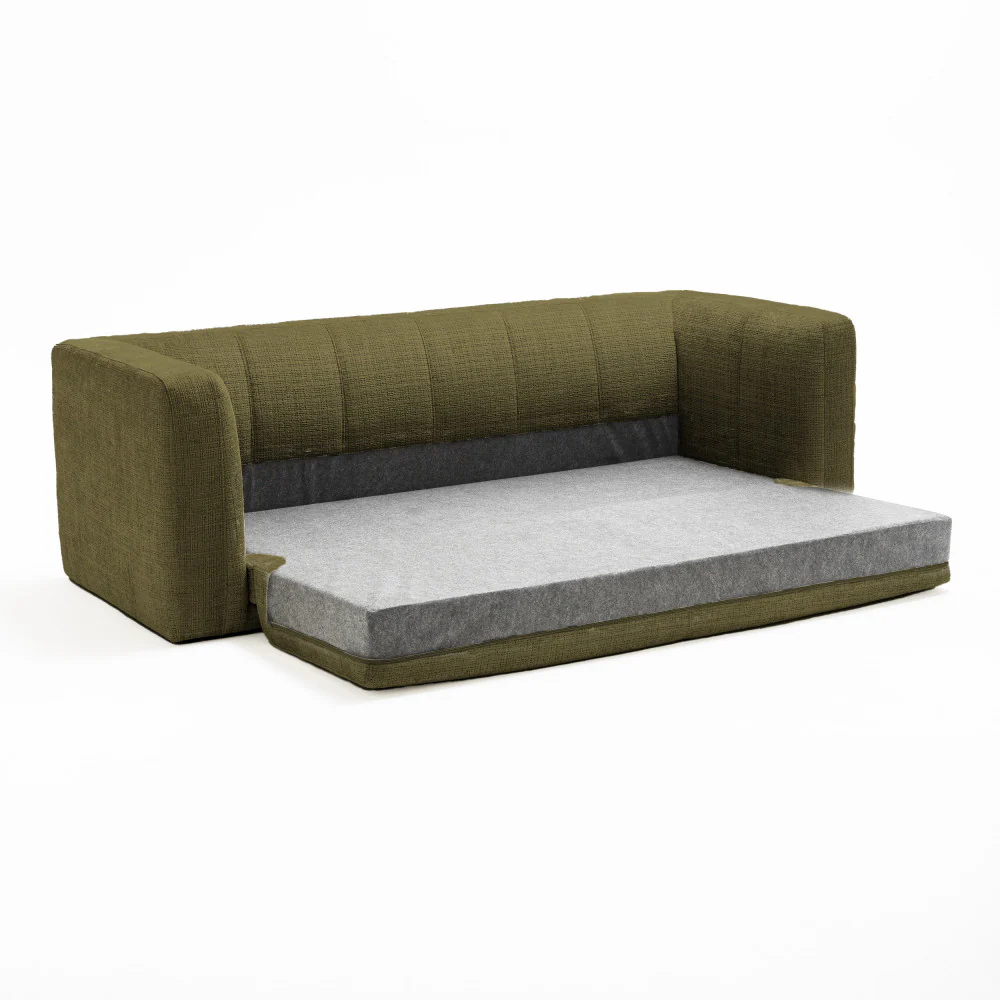 Danae - Canapé Convertible 4 Places - Tissu Chenille - Vert - Image 7