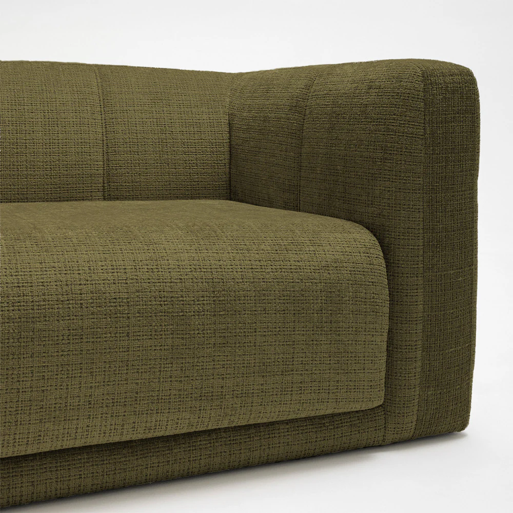 Danae - Canapé Convertible 4 Places - Tissu Chenille - Vert - Image 8