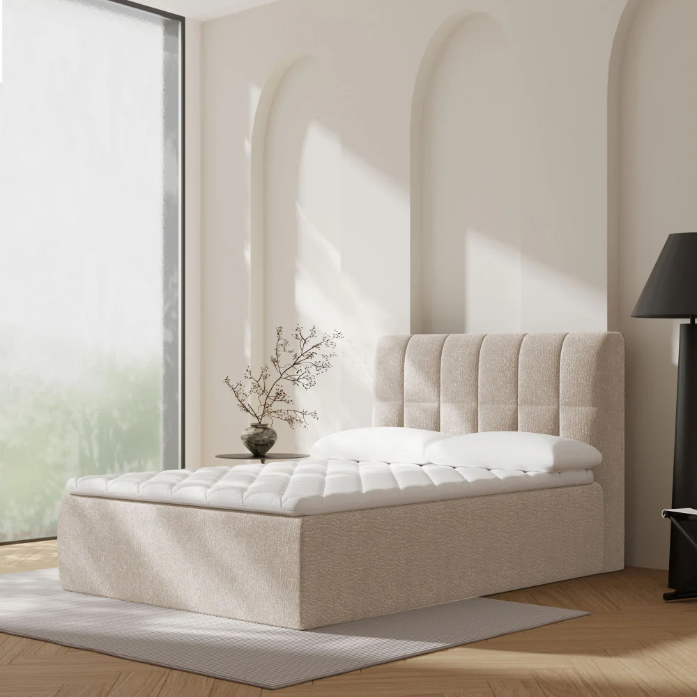 Air Nest - Lit Complet Compressé Boxspring - Tissu - Beige - Image 7