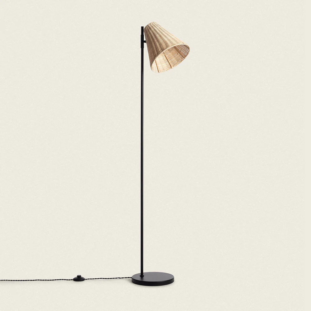 Rio - Lampadaire Avec Abat-jour - Métal - Bois clair - Image 3