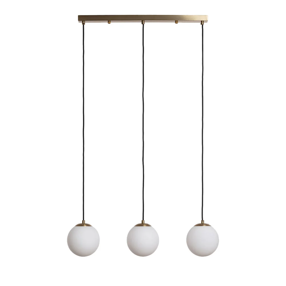 Kano - Suspension Avec 3 Points Lumineux - Verre - Laiton - Image 2