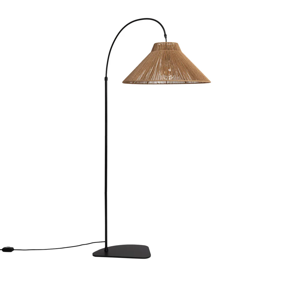 Vano - Lampadaire Avec Abat-jour En Corde - Métal - Bois clair - Image 2