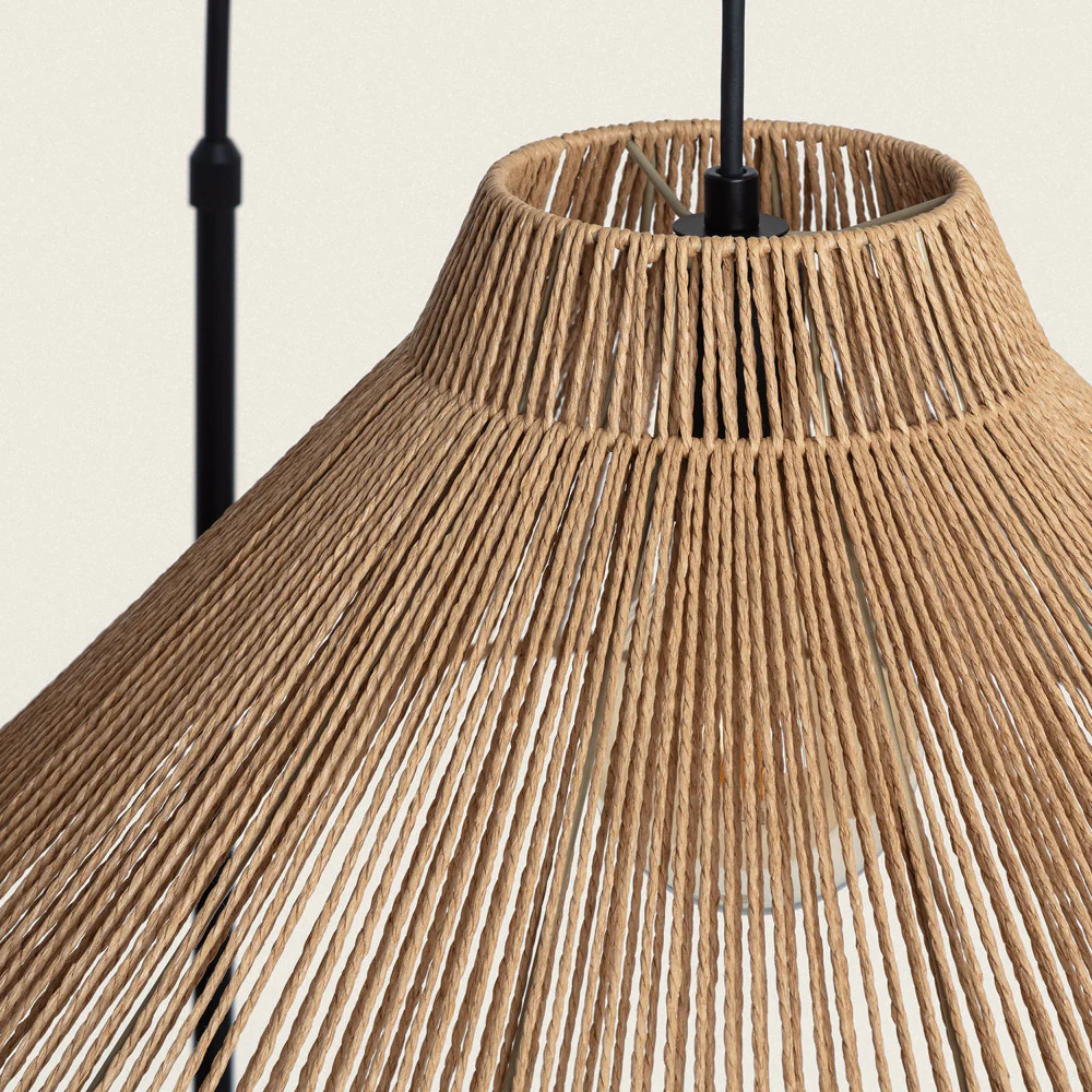 Vano - Lampadaire Avec Abat-jour En Corde - Métal - Bois clair - Image 4