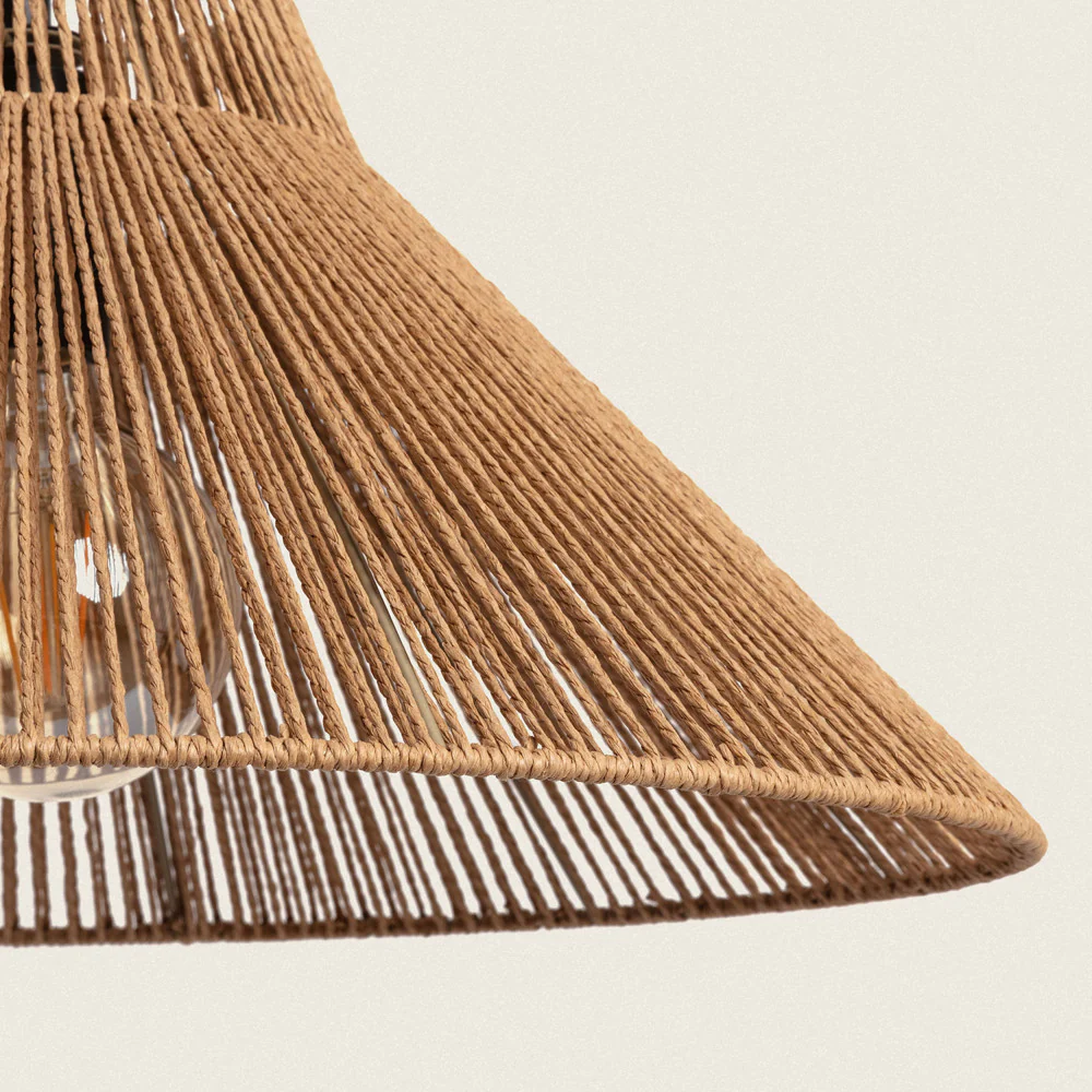 Vano - Lampadaire Avec Abat-jour En Corde - Métal - Bois clair - Image 7