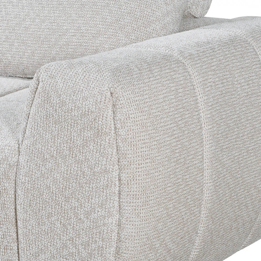 Louis - Canapé D'angle Droit Compressé 3,5 Places - Tissu - Beige - Image 9