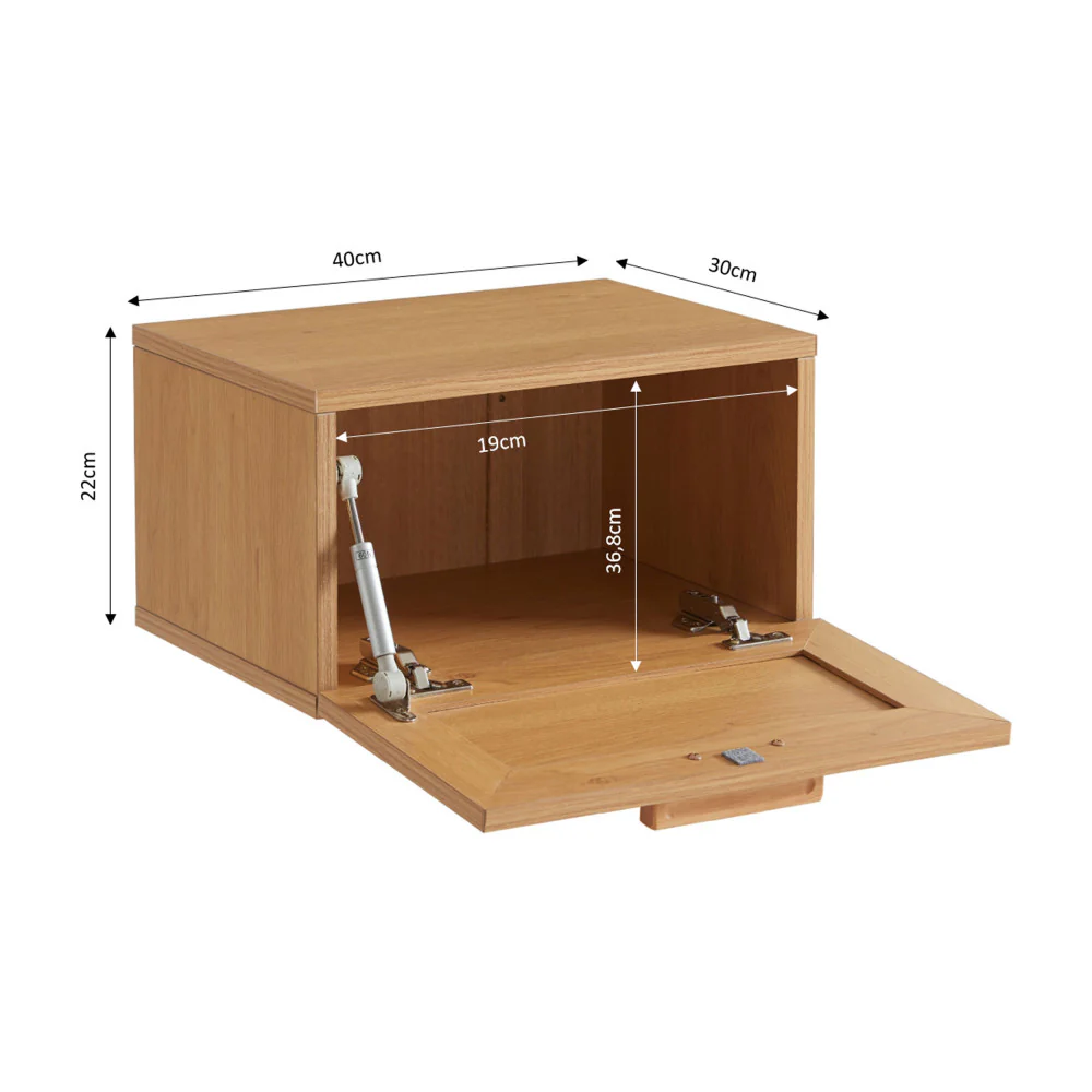 June - Lot De 2 Tables De Chevet Murales Avec Rangement - Bois & Cannage - Bois clair - Image 10