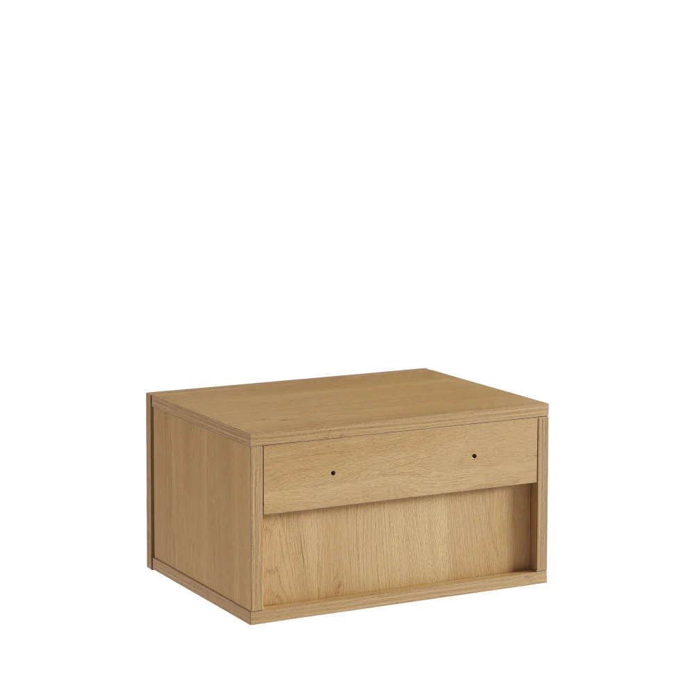 June - Lot De 2 Tables De Chevet Murales Avec Rangement - Bois & Cannage - Bois clair - Image 9