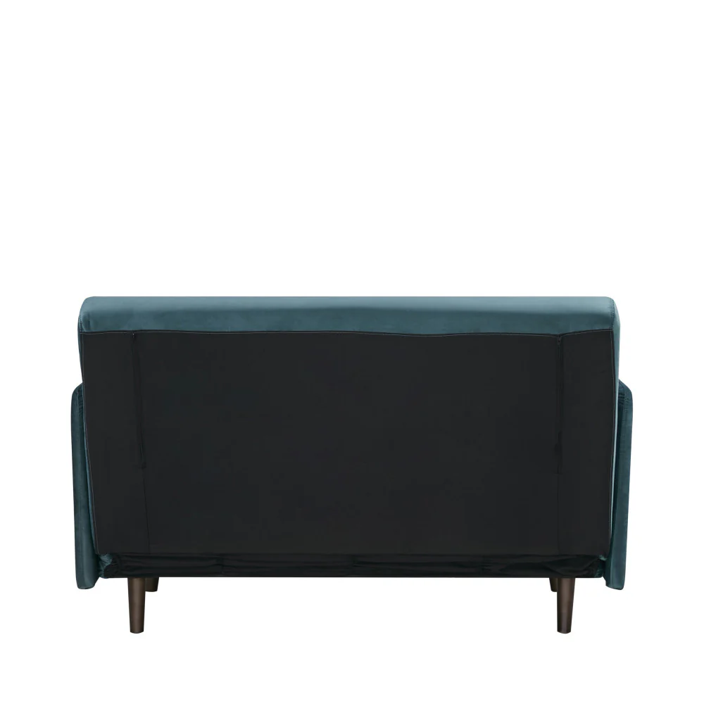 Belushi - Canapé Convertible 2 Places - Velours - Bleu canard - Image 6