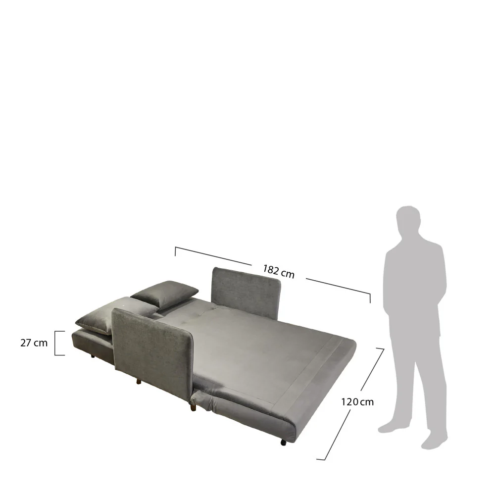 Belushi - Canapé Convertible 2 Places - Velours - Rouille - Image 10