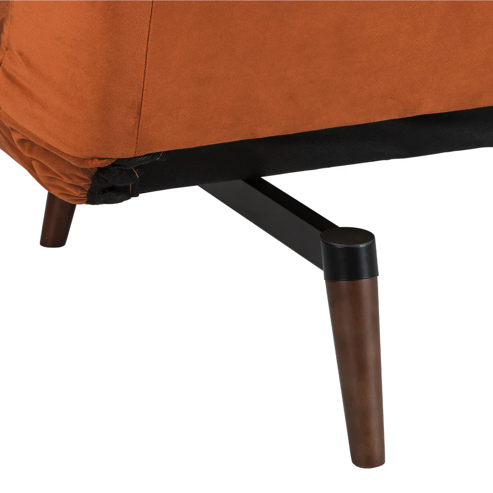 Tommy - Canapé Convertible 3 Places - Velours - Rouille - Image 8