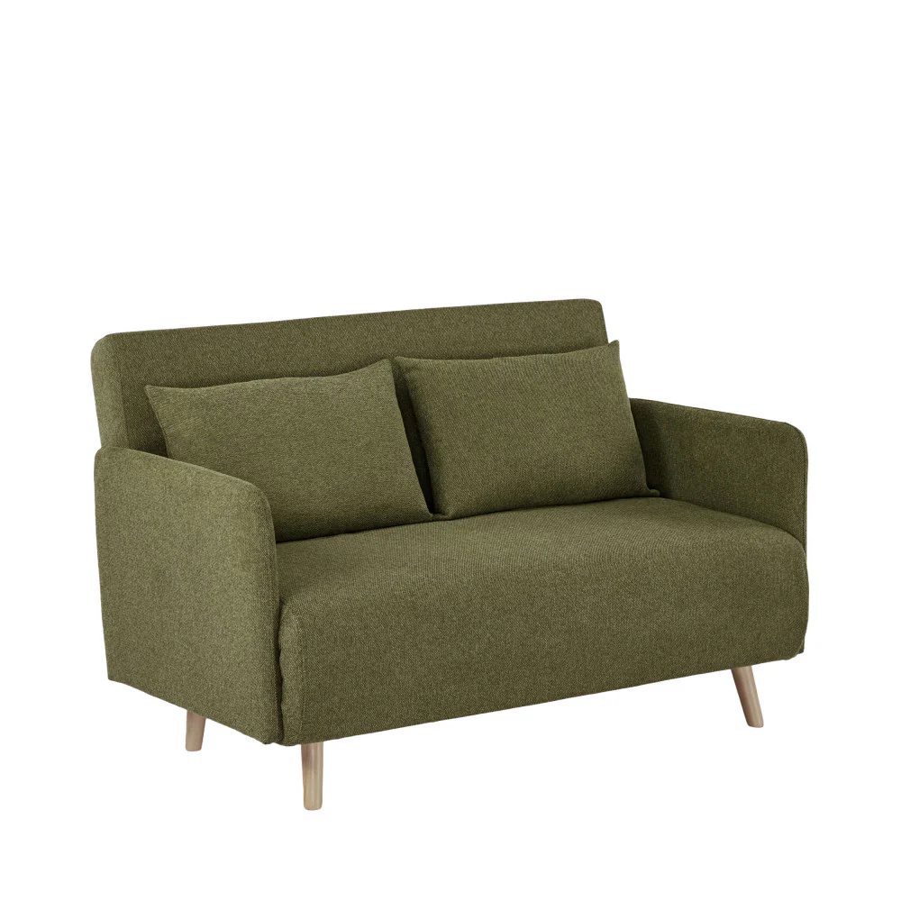 Belushi - Canapé Convertible 2 Places - Tissu - Vert olive - Image 2