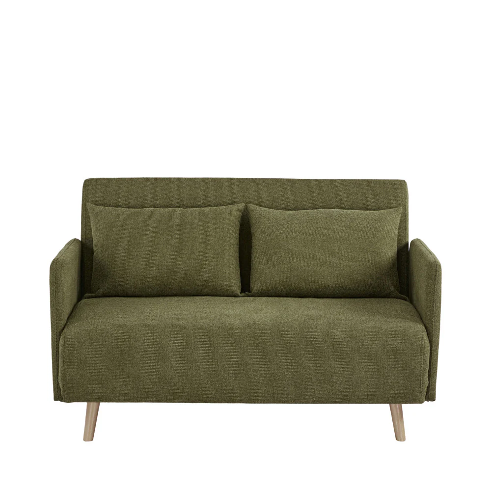 Belushi - Canapé Convertible 2 Places - Tissu - Vert olive - Image 5