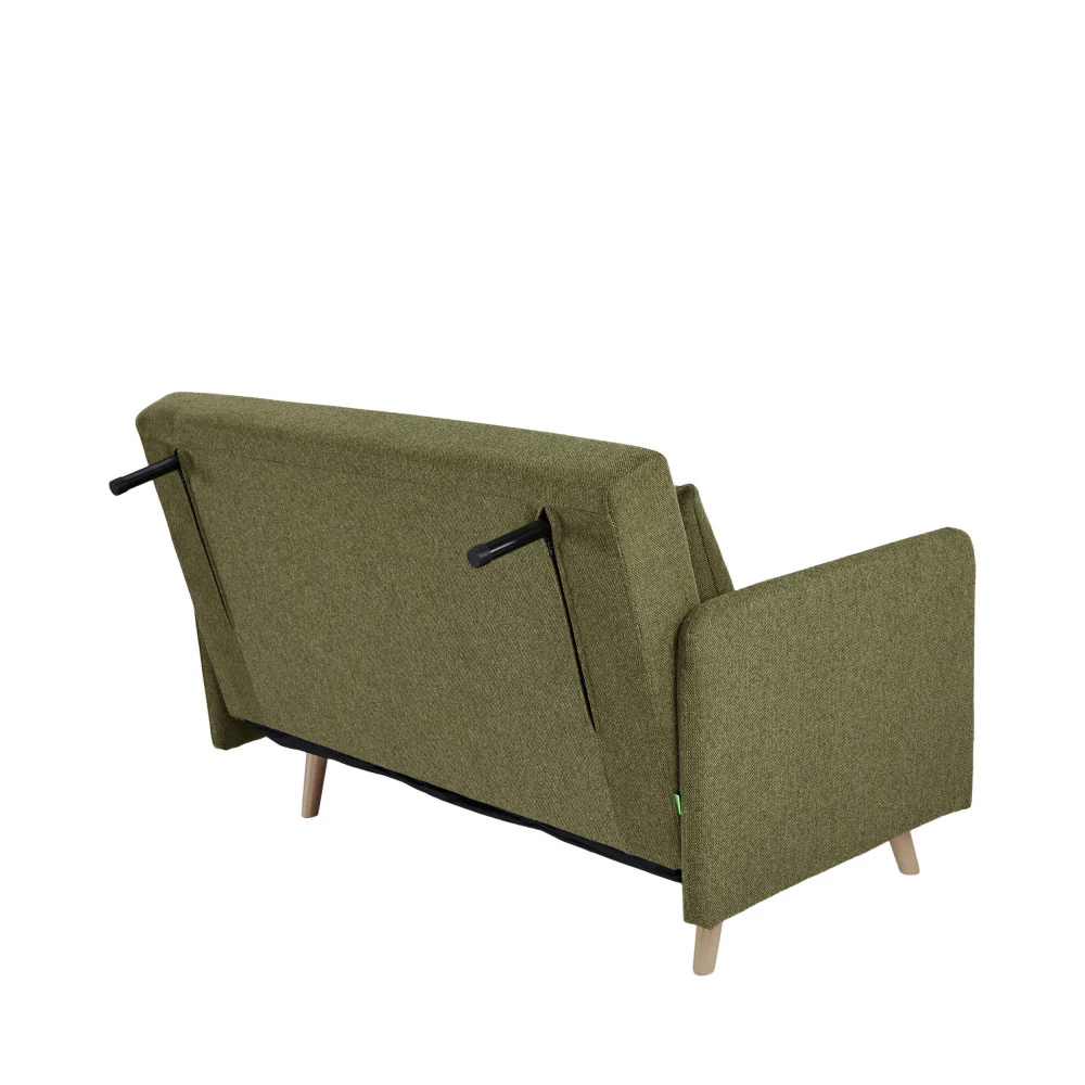 Belushi - Canapé Convertible 2 Places - Tissu - Vert olive - Image 9