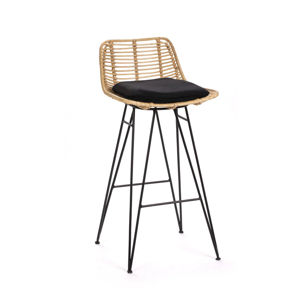 Capurgana - Lot De 2 Chaises De Bar Design - Rotin - Naturel - Image 3