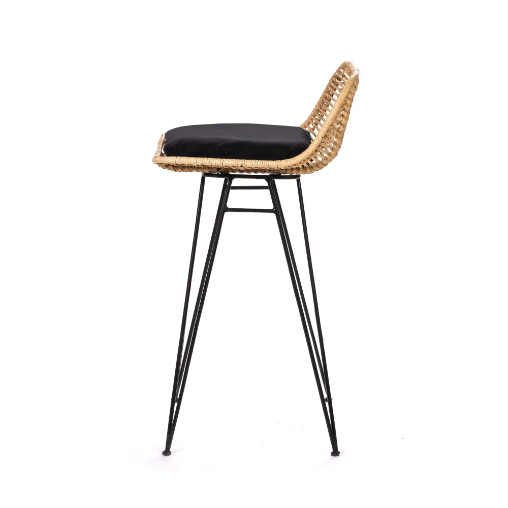 Capurgana - Lot De 2 Chaises De Bar Design - Rotin - Naturel - Image 7